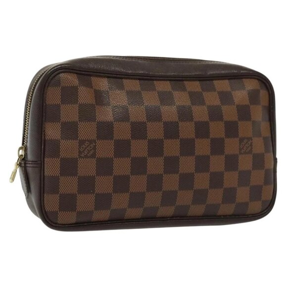 LOUIS VUITTON Damier Ebene Trousse Toilette Clutch Bag N47623 LV Auth BA4732 - Picture 1 of 16